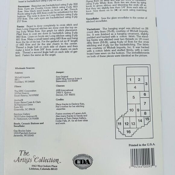 Heartstrings Pat Thode "The Snowflake Season" Counted Cross Stitch Christmas - Picture 10 of 10